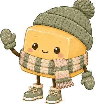 Cozy Butter mascot waving hello